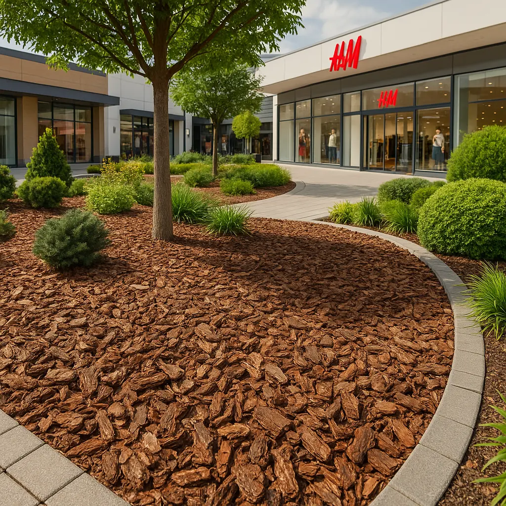 Scoarță de pin în spațiu public